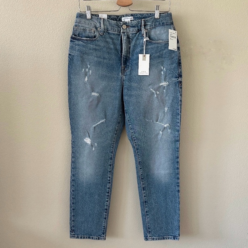 Good American Blue Good Classic Distressed Jeans NWT Size 28